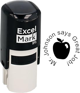 ExcelMark Great Job - Custom Round Self-Inking Teacher Stamp