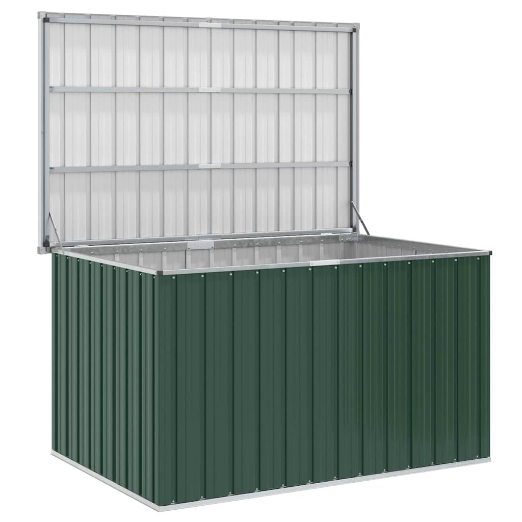 Gartenbox Grün 149x99x93 cm, wetterfeste Aufbewahrungsbox mit großem Stauraum, klappbarer Deckel, vielseitige Garten Truhe für Kissen, Polster, Balkon, Terrasse und Outdoor Nutzung