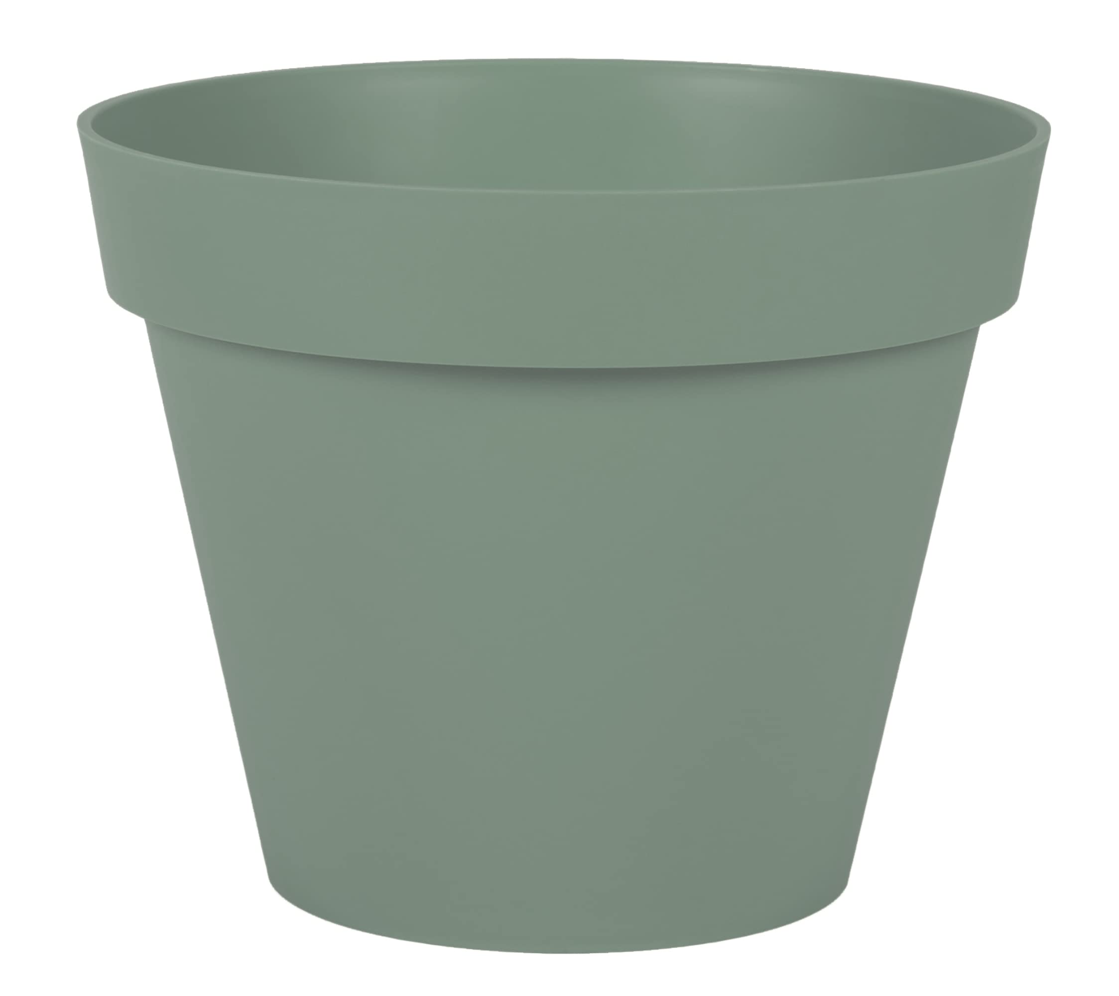 EDA - Maceta Redonda Toscana de 30 cm de diámetro – Volumen 10 L – Ø 29,5 x 24 cm – Verde Laurel