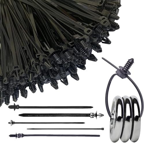 Paquete de 160 clips de cierre de cable de nailon, correas de autobloqueo universales para la gestión eléctrica de los automóviles. Remolque para motorabteilbootanhänger Sicherun