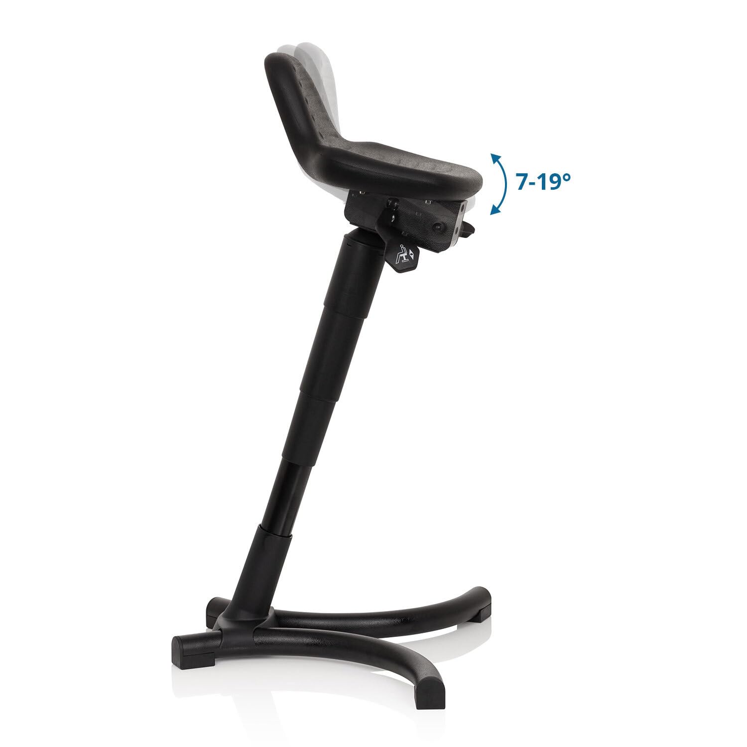 hjh OFFICE 830026 Stehhilfe TOP Work 34 Hartschaum Arbeitshocker ergonomisch mit Rückenstütze, Höhe & Neigung verstellbar