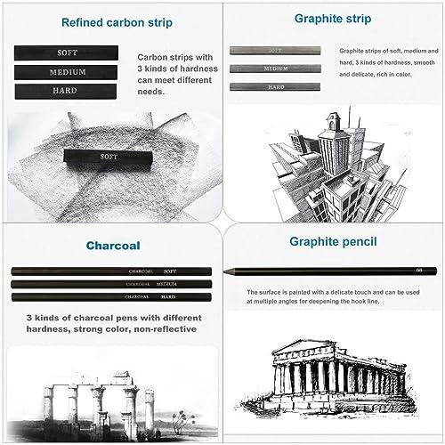 Image of Professional Drawing Pencils and Sketching Kit for Artist (33)