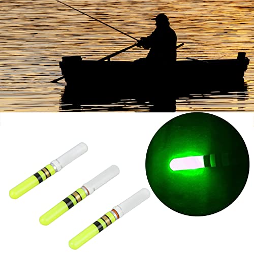 Leapiture 3Pcs Fishing Glow Sticks LED Night Fishing Float Luminous Glowing Float for Night Fishing Bobbers with Glowing Stick Tubes for Angler(Green) - Image 2