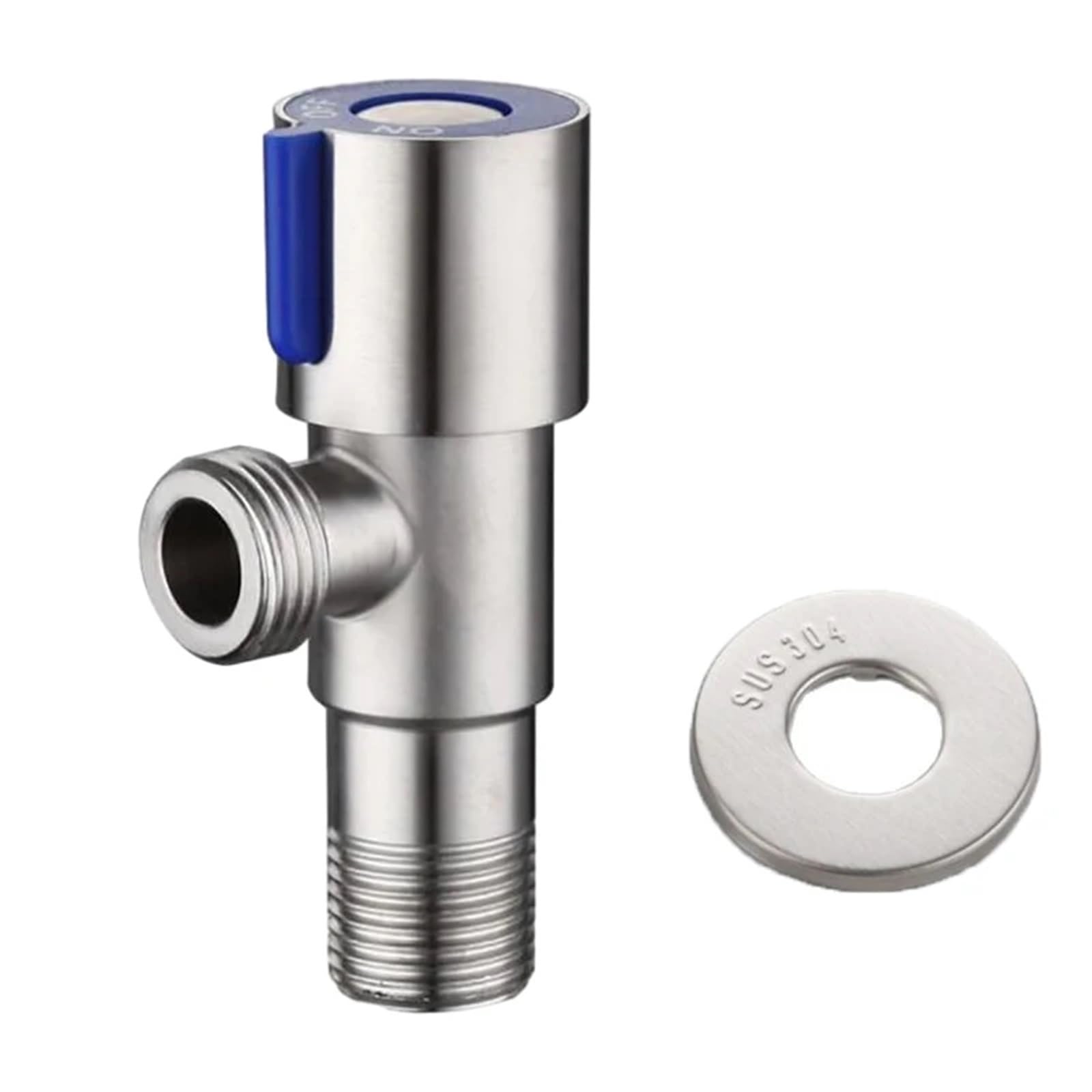 Válvula de cierre angular G1/2 antigoteo para termo de baño en acero inoxidable