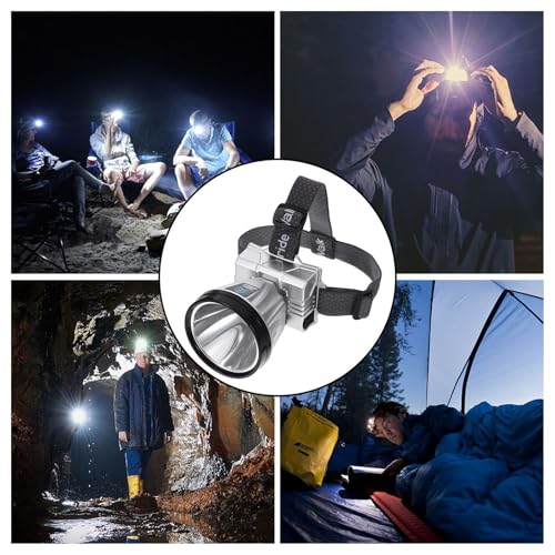 Linterna frontal LED recargable DECHOUS con bateria 1200mah para camping 7