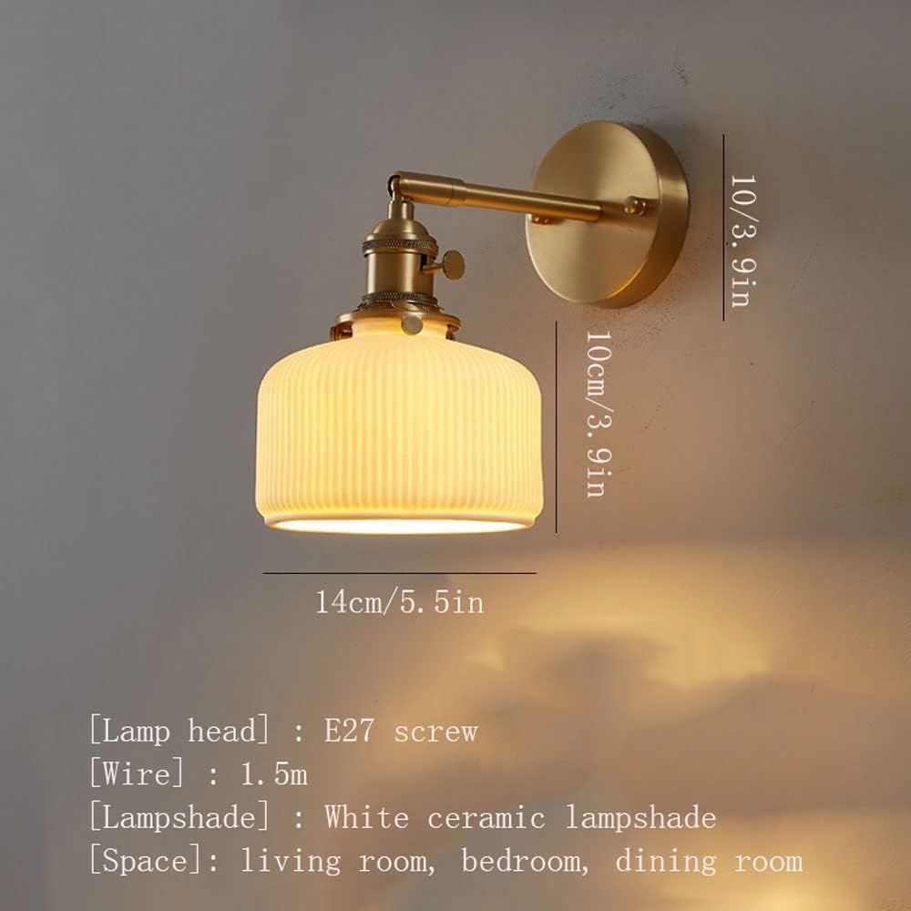 Wandleuchte für den Innenbereich, 1 Licht mit Lampenschirm aus Keramik, ideal für Schlafzimmer, Esszimmer oder Wohnzimmer.