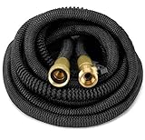 HEAVY DUTY {Improved Design} 50' Feet Expandable Hose Set, Strongest Garden Hose On Earth. With All Solid Brass Connector + Storage Sack, by GrowGreen