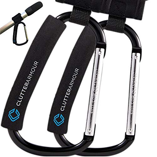 Stroller Hooks - XLarge Set of 2 - Easy to Clip on Stroller
