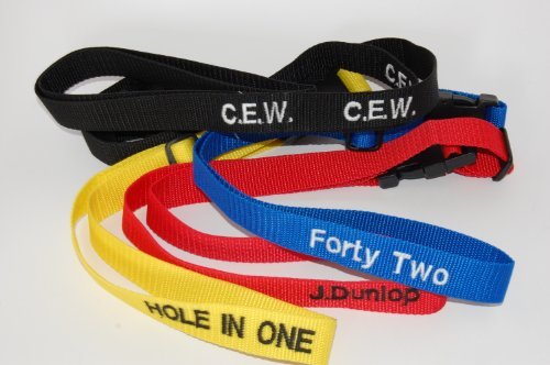 Personalised golf trolley straps (red)