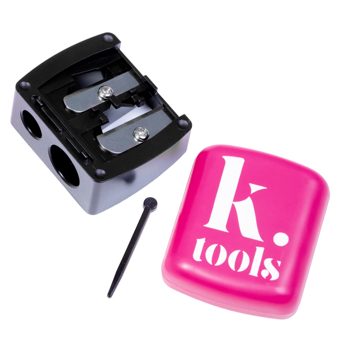 KRASH KOSMETICS TOOLS - THE SHARPENER - Sacapuntas para Maquillaje - Doble Entrada - Ojos y Labios - Multiusos - Perfecto para viajar o neceser - Incluye Espátula Limpiadora y Tapa Protectora