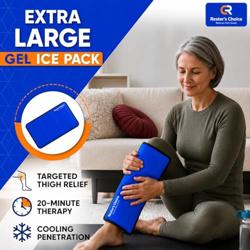 Image of Cold Therapy Gel Pack - Large 13x21.5 inch Ice Pack for Back, Knee, Legs, and Shoulders - Cold Ice Gel Pack Reduces Pain and Swelling from Injury and Surgery - Blue Cold Compress Pack by Rester's Choice