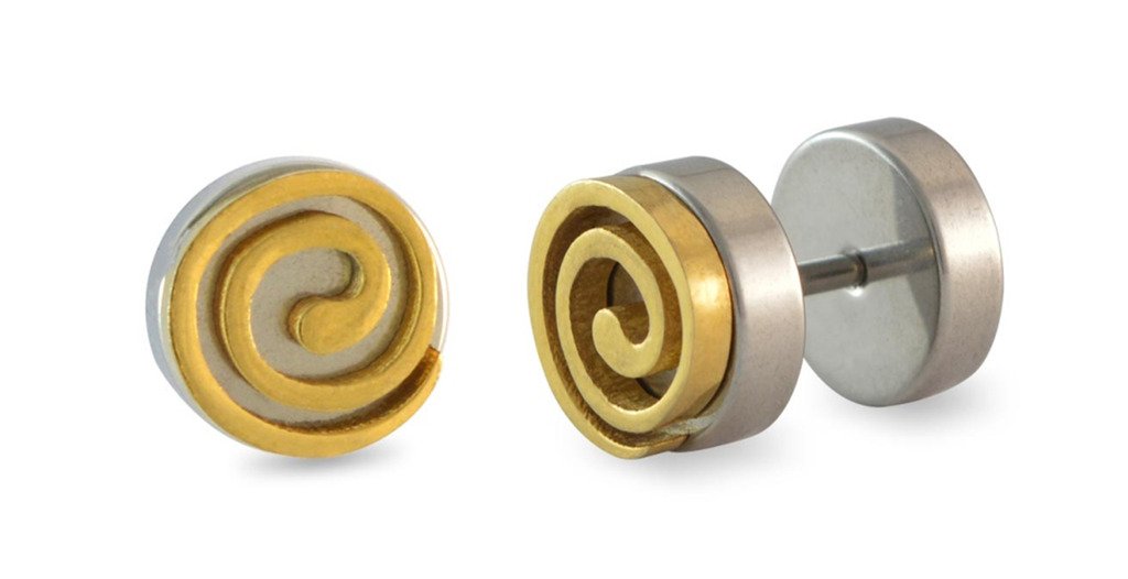 Biker Peace Multicolor Stainless Steel Rhodium Stud Pair Earring For Men Gift-image-38