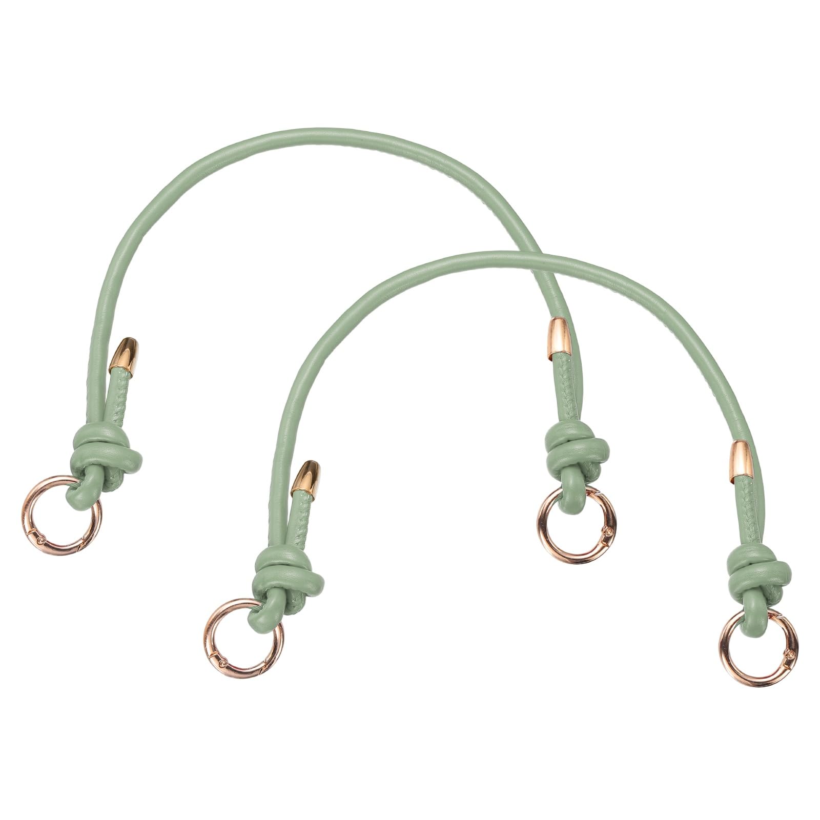 sourcing map 2Pcs Leather Purse Strap, 15.75 Inch PU Leather Bag Handles Handbag Strap Replacement for Women DIY Handbags Purse Making, Matcha Green, Gold Buckle