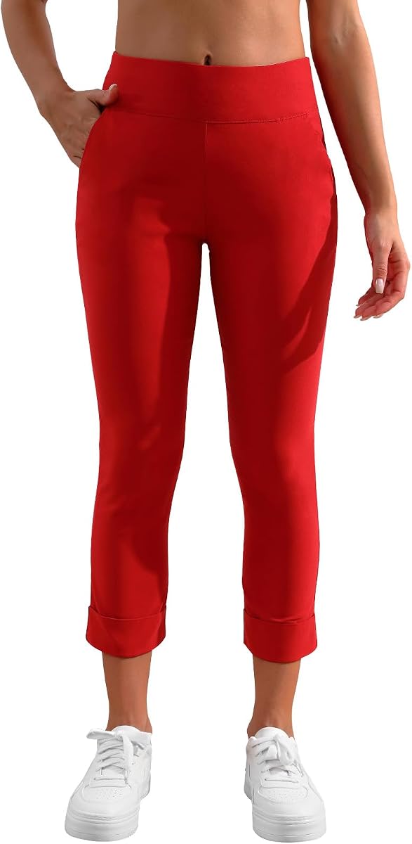 JAMfit Capri Pants Mujer Stretch Tummy Control 19 in Entrepierna con bolsillos