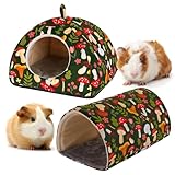 Un refuge spacieux pour cobaye : Les dimensions généreuses (environ 24 x 24 x 20 cm, 19 x 31 cm) de ce Maison et Tunnel pour Cochon d'Inde, lapins, chinchillas, hamsters et autres petits animaux un espace confortable pour se déplacer, se reposer et se cacher.