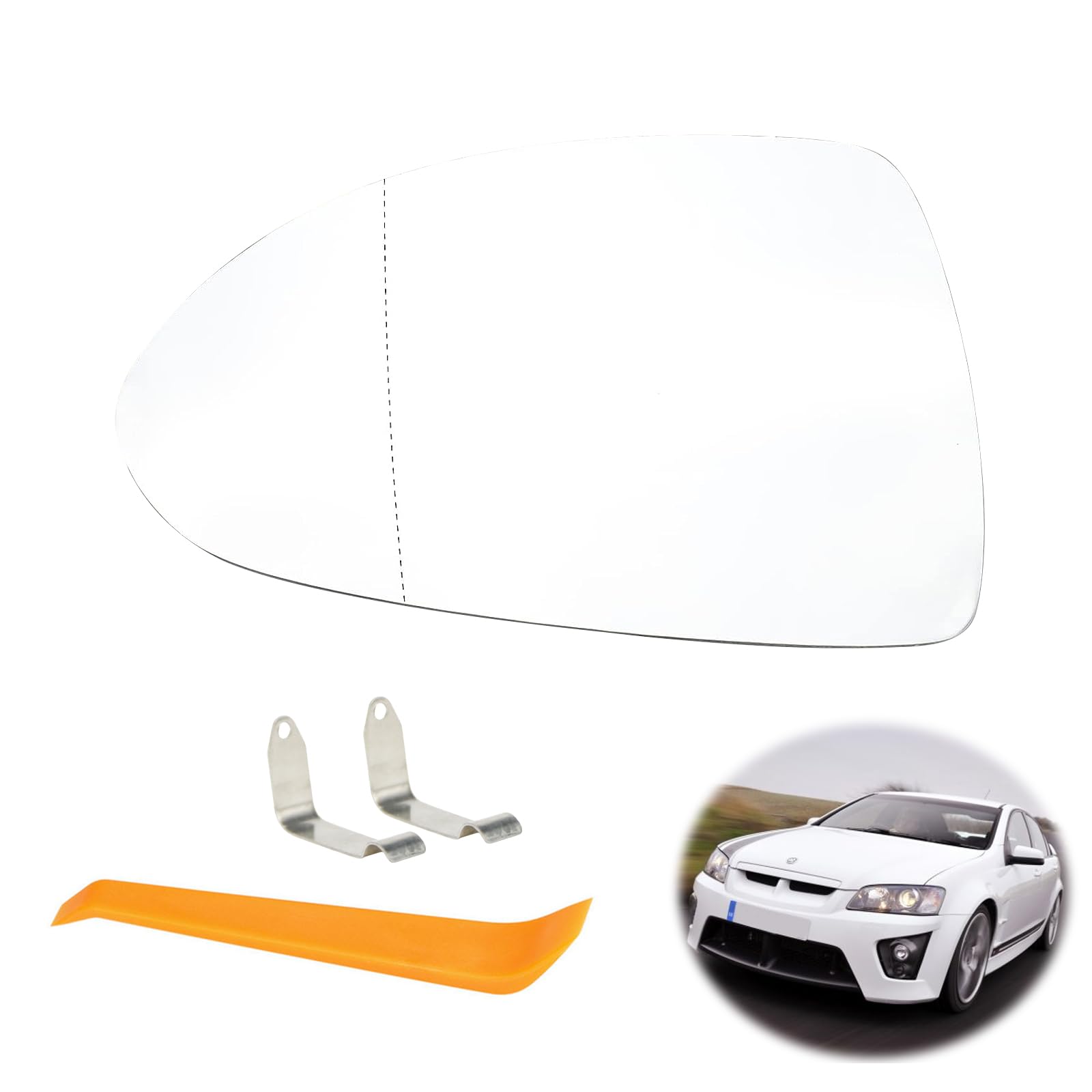 Mirror Glass Replacement for O-p-e-l Corsa D 07.2006-08.2014/Corsa E 09.2014-06.2019 Heated Replacement Mirror Glass Exterior Mirror Aspherical Adjustable Rear View Mirror Glass ABS Side Mirror Glass