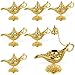 6 Pieces Magic Lamp Halloween Vintage Legend Lamp Wishing Light Costume Lamp Classic Costume Props Lamp Tabletop Decoration for Arabian Costume Props Home Party Birthday Wedding Delicate Gift (Gold)