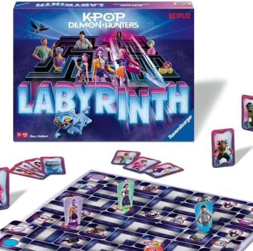 Ravensburger 12002422 - KPop Demon Hunters Labyrinth - Der Brettspielklassiker für Fans der beliebten Girlgroup HUNTR/X aus dem Film KPop Demon Hunters für 2-4 Spieler ab 7 Jahren