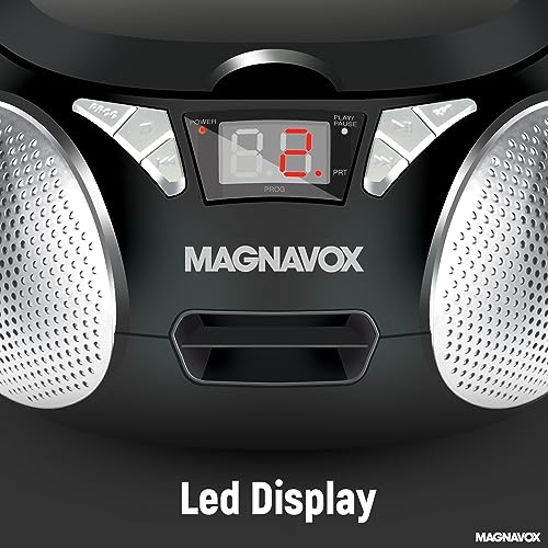 Magnavox MD6924 Portable Top Loading Cd Boombox With Am/Fm Stereo Radio In Black | Cd-R/Cd-Rw Compatible | Led Display | Aux Port Supported | Programmable Cd Player thumb #6