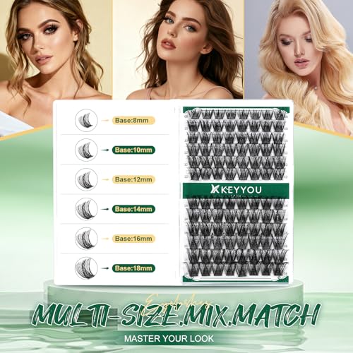 Lash Clusters,96pcs Individual Lashes D Curl 14mm Eyelash Clusters KEYYOU Volume Wispy Lash Extension Soft&Comfortable Easy DIY at Home(Y01 D-14mm) by KEYYOU - Image 4