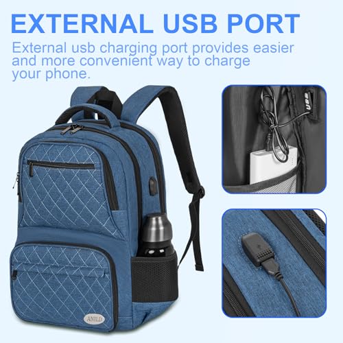 Image of ANILD Lunch Backpack, 15.6 Inch Laptop Backpack with Insulated Cooler Compartment for Men Women, Travel Work Computer Backpack
