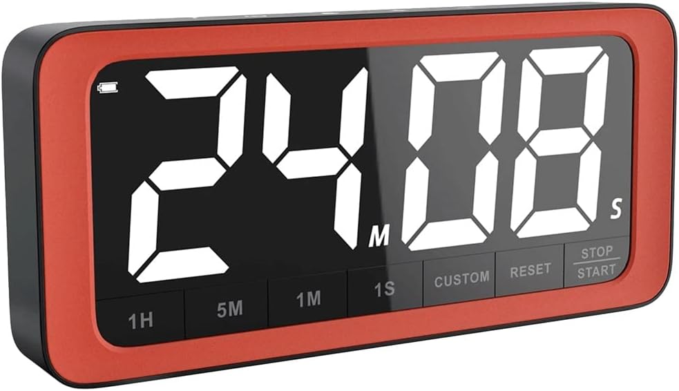 Portable Magnetic LED Large Display Digital Kitchen Timer Countdown Home Cooking Classroom Gym Workout Fitness (As Shown As Shown)