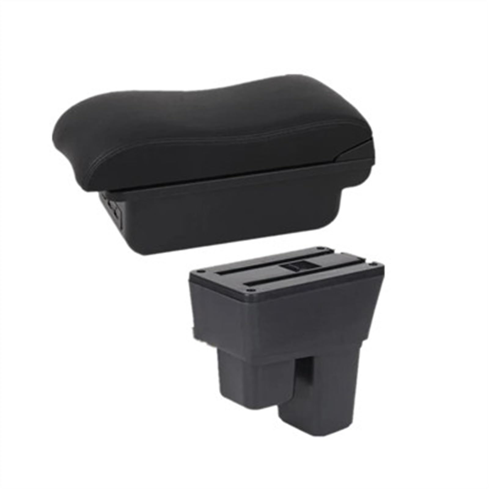 NOHEEU Car Armrest Special Storage Box Modification Parts For Fit For Jazz 2 2008-2013(B2 black line 3USB)