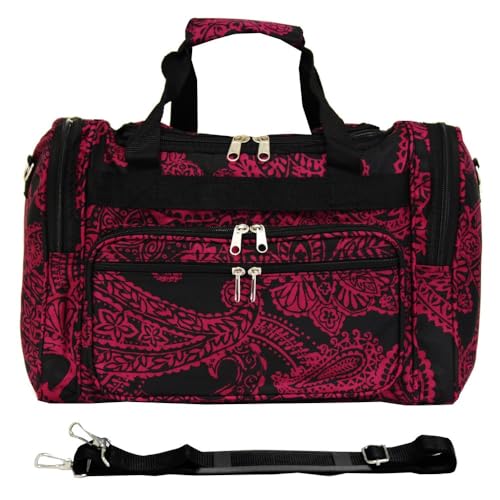 Image of World Traveler 81T16-641 Duffle Bag, One Size, Black Pink Paisley