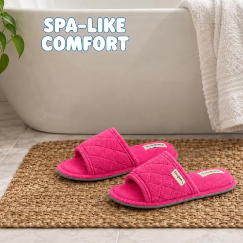 Image of Dearfoams womens Slipper Memory Foam Summer House Shoe Beatrice Terry Slide