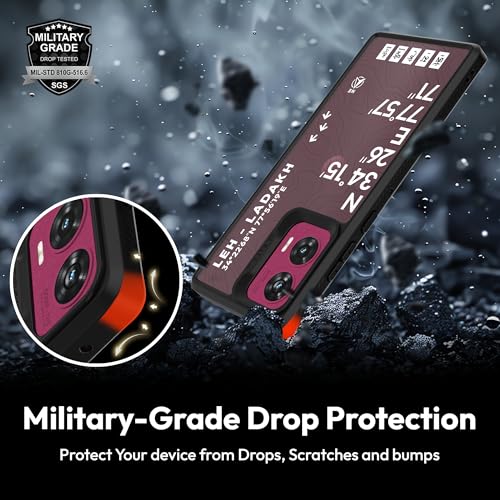 Image of KAPAVER GPS Edition Back Cover Case Compatible for Motorola Edge 50 Fusion /Motorola G85 5G / Motorola G96 5G(PC + TPU) (Leh-Ladakh-Black)