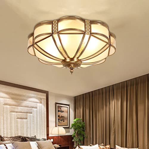 Lámpara de Techo Decorativa para habitación Infantil, lámpara Colgante Estilo Retro Europeo para Sala de Estar, lámpara de araña Creativa de Vidrio y latón, para Estudio, Pasillo, Hotel, COC