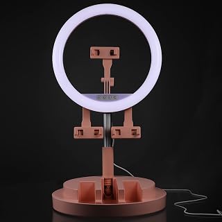 WOONEKY 1pc Ring Recording/Cell Laptop/Lights Learning Live Stream Holder Video Photography/Photography Light Makeup Circle Pink Phone Computer Selfie Stand for Rack Led
