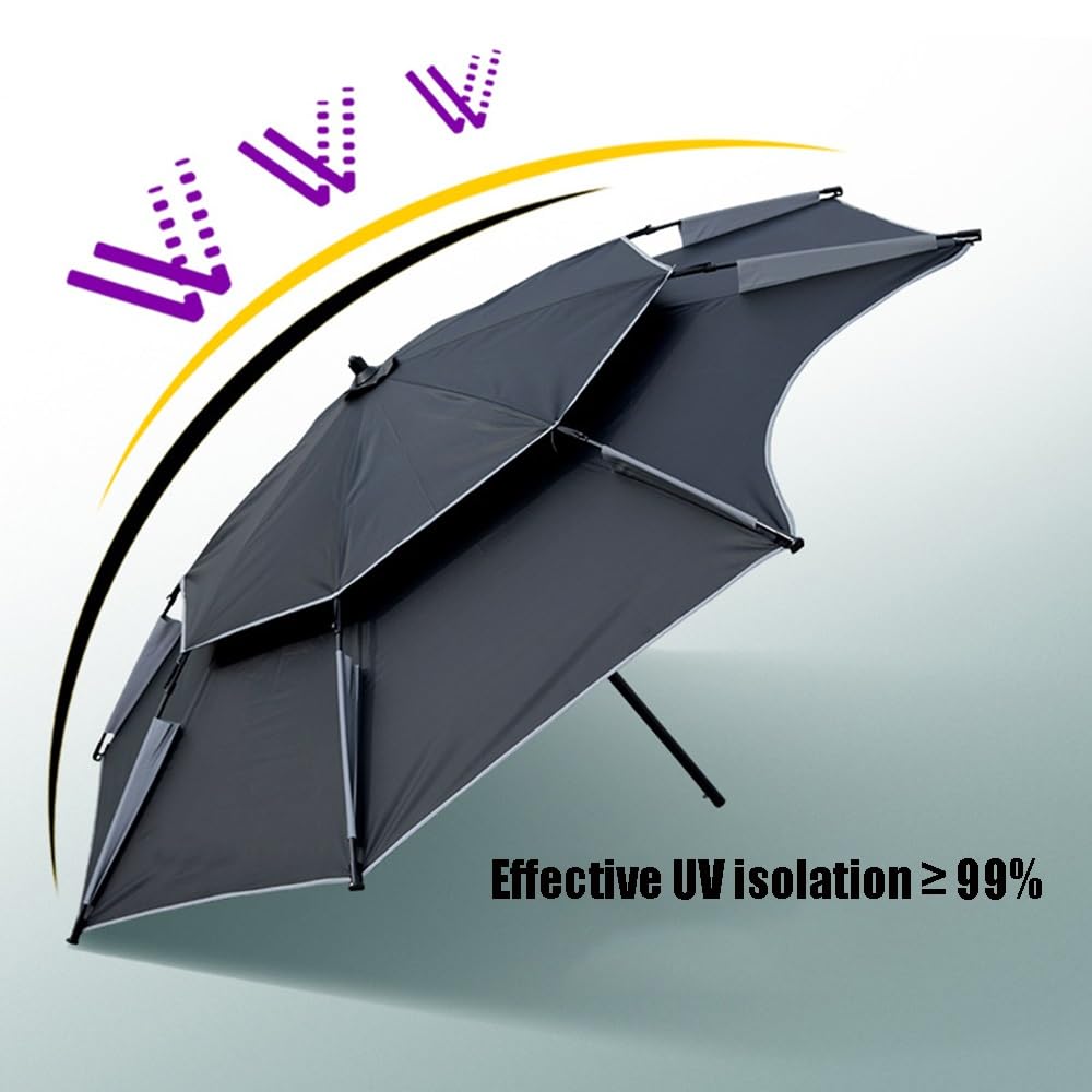 Ombrellone da spiaggia portatile, antivento, parasole, 2 m/2,2 m/2,4 m, ideale per la pesca o come ombrellone da patio con borsa per il trasporto.