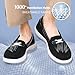 Buyrew Loafers for Women Comfort Slip On Walking Shoes Knit Dressy Comfortable Business Casual Work Flats Black 6