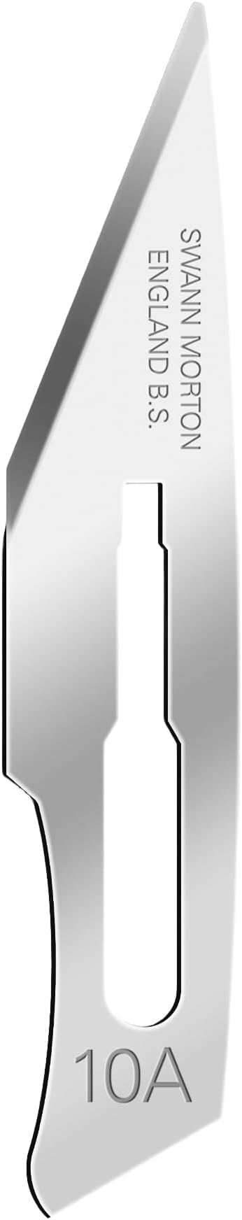 Swann Morton Surgical Scalpel Blade #10A - Sterile Blade for Minor Surgical Procedures, Tool for Graphic Artists - Individually Wrapped, Box of 100