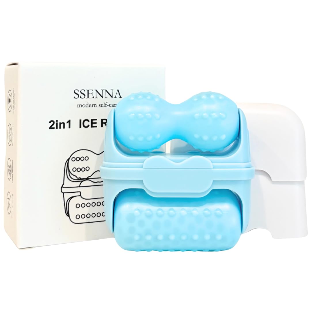 Rullo di ghiaccio 2 in 1 per modellare viso e corpo, terapia di raffreddamento, riduce il gonfiore e il rassodamento della pelle, regalo per la cura di sé
