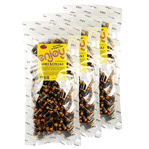 Enjoy Nori Komaki Arare Rice Crackers - 3 Pack - Delicious, Crunchy, and Tasty - Perfect Grab and Go Snack - Great Addition To Popcorn or Trail Mix