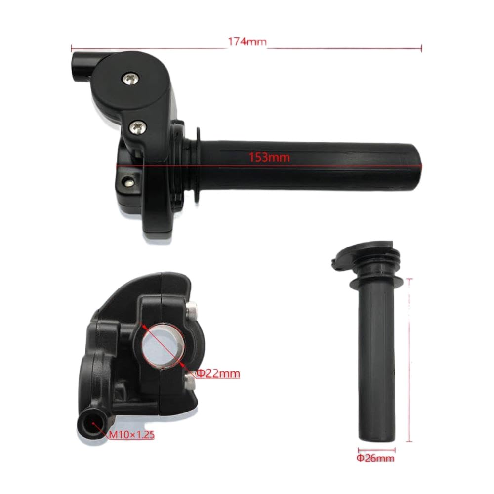 Grips de papillon de la moto de 22 mm compatibles avec divers vélos avec mécanisme de coureur Compatible avec le contrôle de la barre de poignée accélérateur