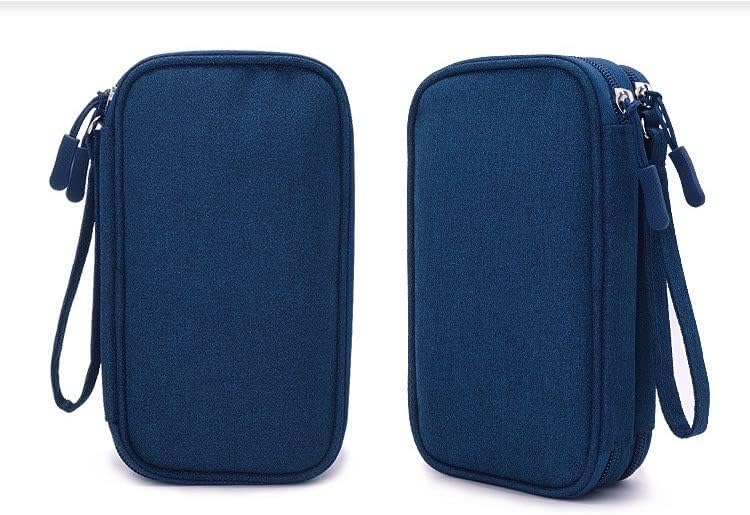 Miniatura 7 de Bolsa organizadora de suministros para diabéticos de doble capa con correa de mano para bolígrafo de insulina, correas de prueba, lancetas,