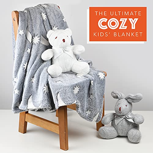 Soft Throw Blanket Gifts For Boys And Kids Ages 4-14 And For Grandkids - [Gray] Glow In The Dark 50 X 60 Inches Fun, Cozy Fleece Throw Blankets #TOP4