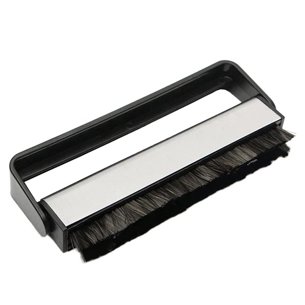Kqcibz Anti-Static Vinyl Record Cleaner Brush, Cleaning Brush for Vinyl/LP Records and Speakers, black&silver, 500261592