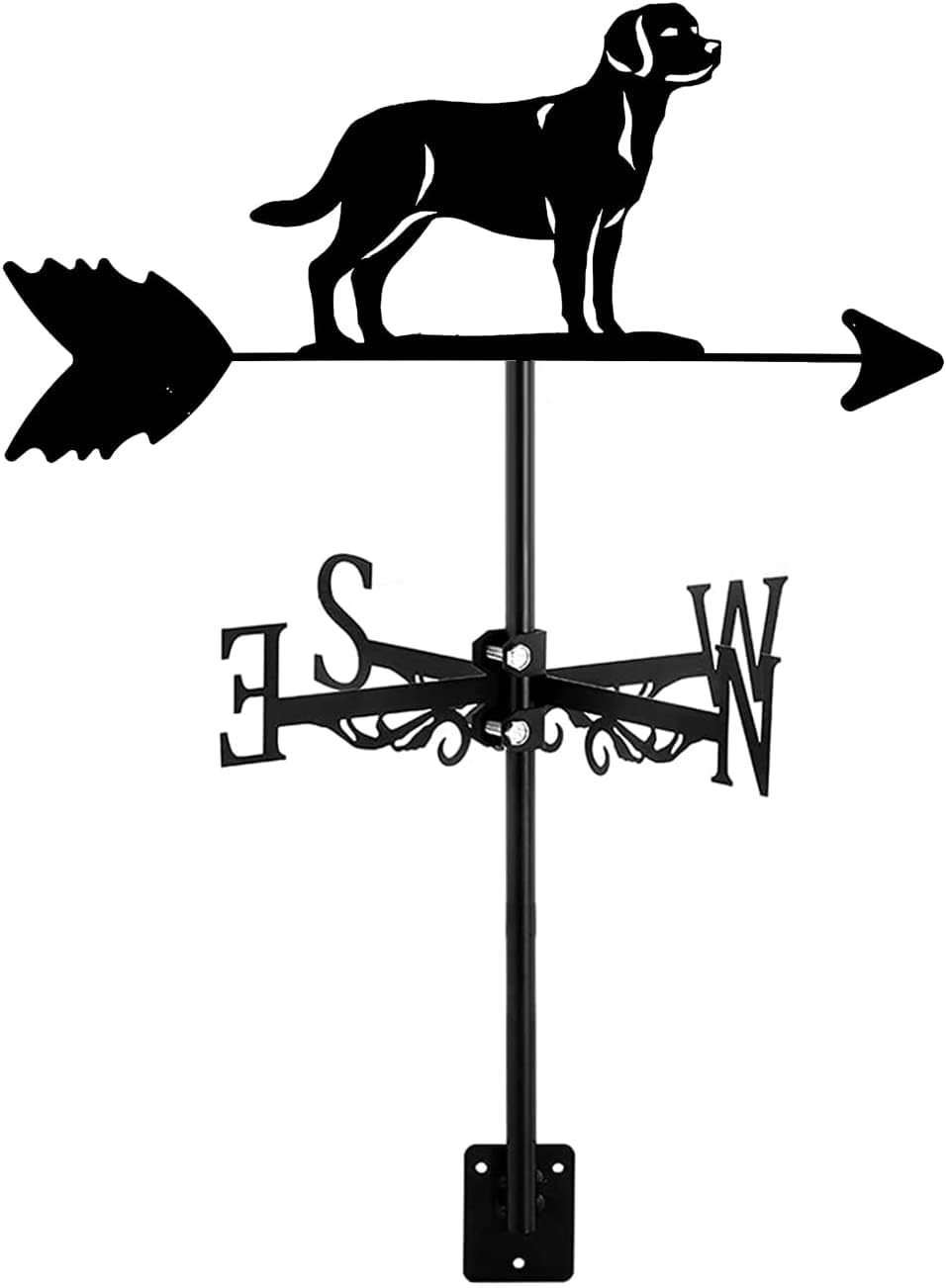 WIQUYBML Weathervane Stainless Steel Weather Vane Direction Indicator Roof Installation Wind Farm Garden Decor/Labrador Retriever/35 * 50Cm