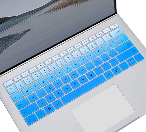 Ultra Thin Keyboard Cover Skin for Microsoft Surface Laptop 4 3 13.5 & 15 Inch Laptop Keyboard Cover, Surface Laptop Studio 14.4" Touchscreen, Surface Laptop 4 3 Accessories, Ombre Blue (US Layout)