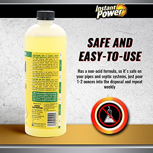 Instant Power Disposal and Drain Cleaner – Liquid Enzyme Clog Remover, Cleans and Deodorizes, Removes Drain Blockages, Fresh Lemon Scent, 33.8 Fl oz, 1 Liter - Thumbnail 4