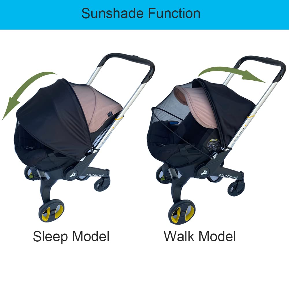Brogtorl Mosquito Net for Baby Stroller Compatible with Doona Pushchair, Universal Mosquito Net with Sun Visor - Image 3