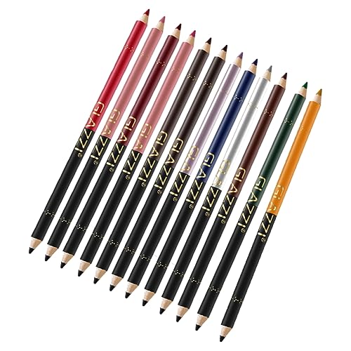 Beaupretty 12 Piezas delineador de labios delineador de ojos revestimientos Impermeable Gel equipo bolígrafo lip liner eyeliner lápiz delineador de ojos lápiz de maquillaje de ojos Madera