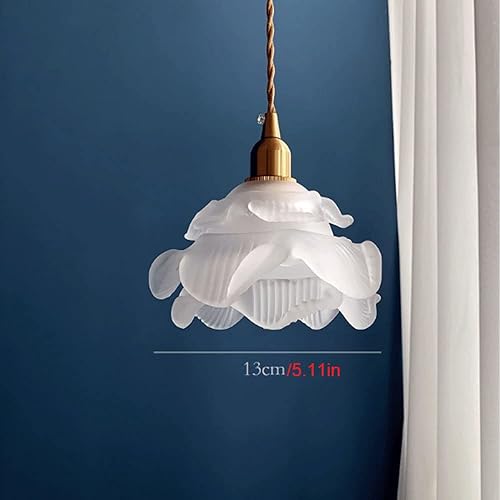 Miniatura 7 de Iluminación colgante de techo, lámpara colgante de rosa lustre moderna, lámpara colgante de latón de vidrio, lámpara colgante vintage industrial