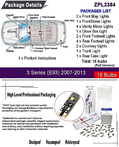 Kit de luces LED interiores para BMW E90 E91 E92 E93 miniatura 2