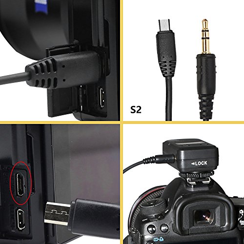 Pixel 3.5Mm-S2 Camera Shutter Connecting Cable Cord Compatible For Sony Rebel Powershot Pentax Samsung Sigma Cameras Compatible With Pixel Shutter Remote Control Tw-283 Series #TOP1