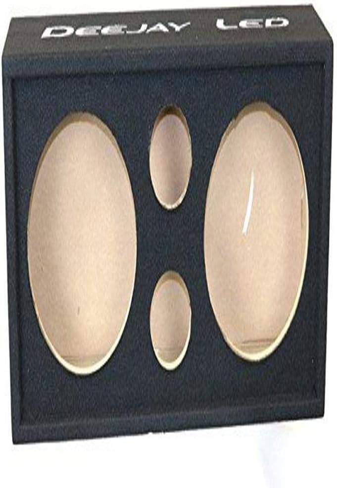 DEEJAY LED Premium Quality 10-in Empty Twin Speaker Enclosure Black for Two 10-in Woofers Pre Cut Wire Holes Pre Cut 1-in Terminal Hole Durable Carpet Finish 5/8-in MDF DEEJAY LED CHUCHERA10BLACK